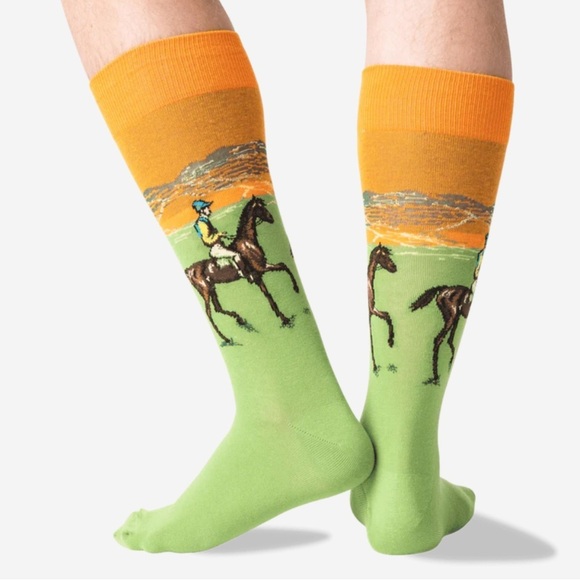 HOTSOX Men’s Race Horse Crew Socks Sizes 6-12.5 Brand New Gift Stocking Stuffer - Picture 6 of 8